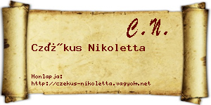 Czékus Nikoletta névjegykártya