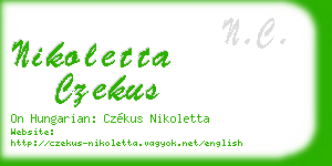 nikoletta czekus business card